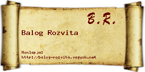 Balog Rozvita névjegykártya